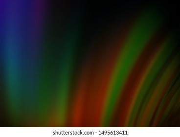 Dark Multicolor, Rainbow vector background with curved circles. Geometric illustration in marble style with gradient.  The elegant pattern for brand book.