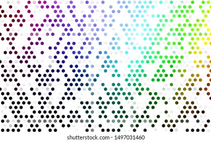Dark Multicolor, Rainbow vector background with hexagons. Abstract illustration with colorful hexagons. Pattern can for your ad, booklets.