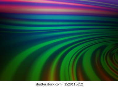 Dark Multicolor, Rainbow vector background with bent ribbons. Geometric illustration in marble style with gradient.  Marble design for your web site.