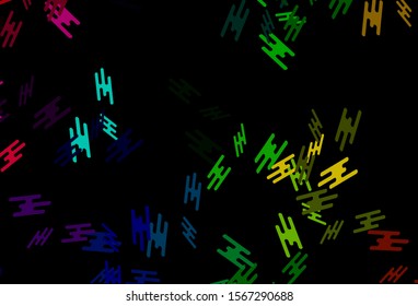 Dark Multicolor, Rainbow vector background with straight lines. Blurred decorative design in simple style with lines. Pattern for ads, posters, banners.