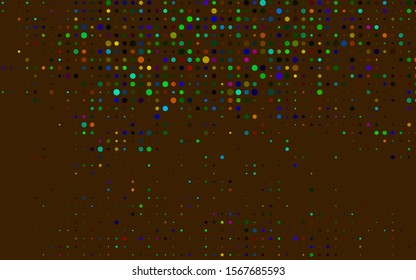 Dark Multicolor, Rainbow vector background with bubbles. Blurred bubbles on abstract background with colorful gradient. Pattern for ads, booklets.