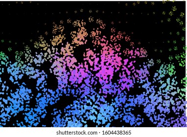 Dark Multicolor, Rainbow vector background with abstract forms. Decorative design in abstract style with random forms. Modern design for your business card.