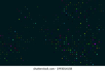 Dark Multicolor, Rainbow vector background with bubbles. Illustration with set of shining colorful abstract circles. Pattern for ads, leaflets.