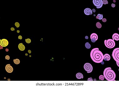 Dark Multicolor, Rainbow vector background with bubble shapes. Creative illustration in halftone marble style with gradient. Textured wave pattern for backgrounds.