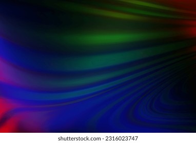 Dark Multicolor, Rainbow vector background with lava shapes. Modern gradient abstract illustration with bandy lines. New composition for your brand book.