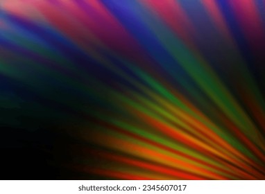Dark Multicolor, Rainbow vector background with straight lines. Blurred decorative design in simple style with lines. Best design for your ad, poster, banner.