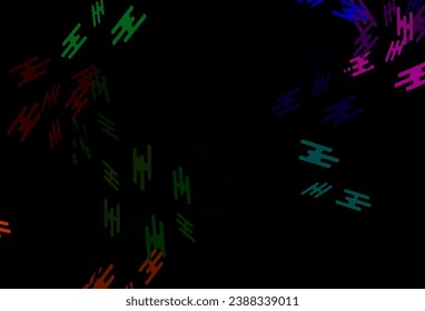 Dark Multicolor, Rainbow vector background with straight lines. Shining colored illustration with narrow lines. Best design for your ad, poster, banner.