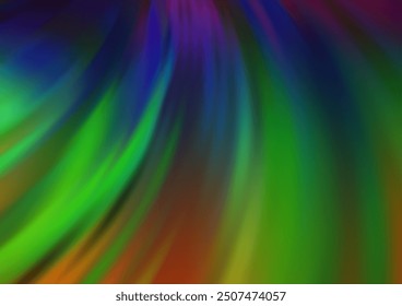 Dark Multicolor, Rainbow vector background with bent ribbons. A sample with blurred bubble shapes. The elegant pattern for brand book.