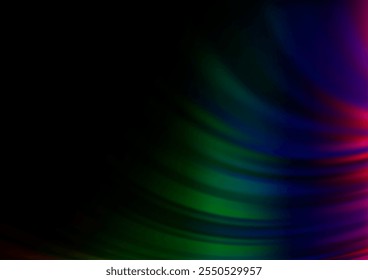 Dark Multicolor, Rainbow vector background with curved circles. Blurred geometric sample with gradient bubbles.  Marble design for your web site.