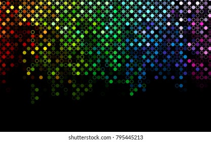 Dark Multicolor, Rainbow vector  background with dots. Abstract illustration with colored bubbles in nature style. New design for ad, poster, banner of your website.