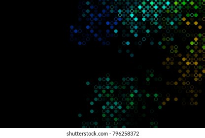 Dark Multicolor, Rainbow vector  background with bubbles. Beautiful colored illustration with blurred circles in nature style. Completely new template for your brand book.