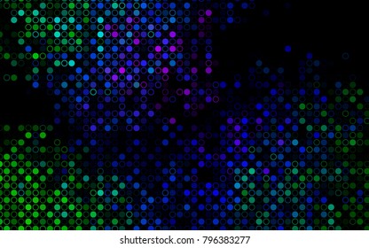 Dark Multicolor, Rainbow vector  background with bubbles. Blurred bubbles on abstract background with colorful gradient. The pattern can be used for aqua ad, booklets.