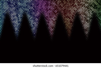 Dark Multicolor, Rainbow vector banner with circles, spheres. Abstract spots. Background of Art bubbles in halftone style with colored gradient.