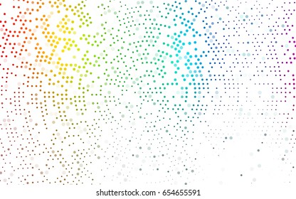 Dark Multicolor, Rainbow vector banner with circles, spheres. Abstract spots. Background of Art bubbles in halftone style with colored gradient.