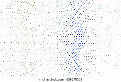 Dark Multicolor, Rainbow vector banner with circles, spheres. Abstract spots. Background of Art bubbles in halftone style with colored gradient.