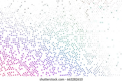 Dark Multicolor, Rainbow vector banner with circles, spheres. Abstract spots. Background of Art bubbles in halftone style with colored gradient.
