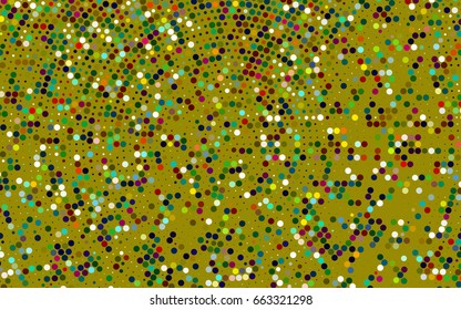 Dark Multicolor, Rainbow vector banner with circles, spheres. Abstract spots. Background of Art bubbles in halftone style with colored gradient.