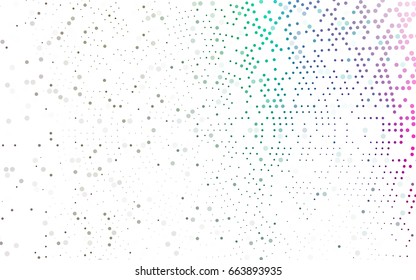 Dark Multicolor, Rainbow vector banner with circles, spheres. Abstract spots. Background of Art bubbles in halftone style with colored gradient.