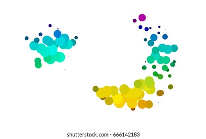 Dark Multicolor, Rainbow vector banner with circles, spheres. Abstract spots. Background of Art bubbles in halftone style with colored gradient.