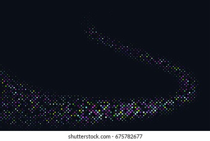 Dark Multicolor, Rainbow vector banner with circles, spheres. Abstract spots. Background of Art bubbles in halftone style with colored gradient.