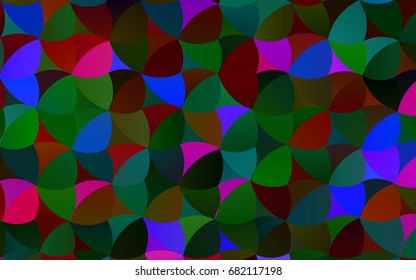 Dark Multicolor, Rainbow vector banner with circles, spheres. Abstract spots. Background of Art bubbles in halftone style with colored gradient.