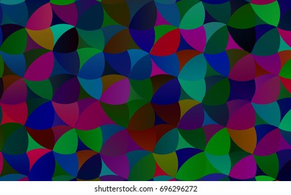 Dark Multicolor, Rainbow vector banner with circles, spheres. Abstract spots. Background of Art bubbles in halftone style with colored gradient.