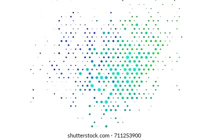 Dark Multicolor, Rainbow vector banner with circles, spheres. Abstract spots. Background of Art bubbles in halftone style with colored gradient.