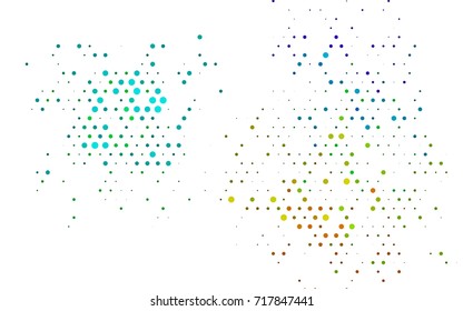 Dark Multicolor, Rainbow vector banner with circles, spheres. Abstract spots. Background of Art bubbles in halftone style with colored gradient.