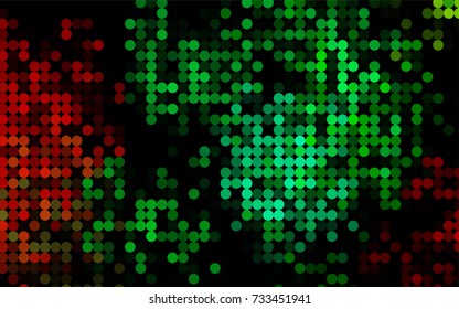 Dark Multicolor, Rainbow vector banner with circles, spheres. Abstract spots. Background of Art bubbles in halftone style with colored gradient.