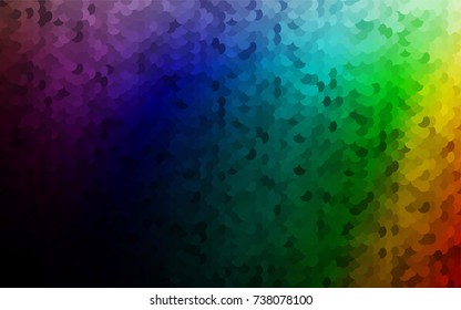 Dark Multicolor, Rainbow vector banner with circles, spheres. Abstract spots. Background of Art bubbles in halftone style with colored gradient.