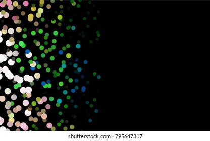 Dark Multicolor, Rainbow vector banner with circles, spheres. Abstract spots. Background of Art bubbles in halftone style with colored gradient.