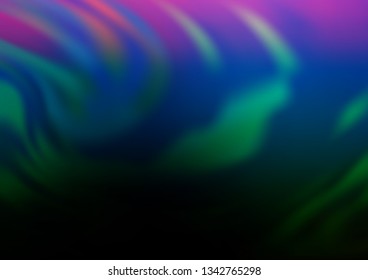 Dark Multicolor, Rainbow vector blur pattern. A vague abstract illustration with gradient. Brand new design for your business.
