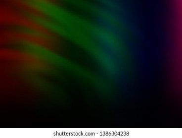 Dark Multicolor, Rainbow vector blur pattern. An elegant bright illustration with gradient. The template for backgrounds of cell phones.