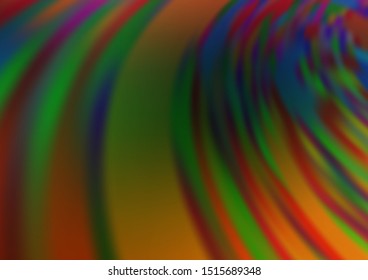 Dark Multicolor, Rainbow vector blur pattern. Modern geometrical abstract illustration with gradient. The template for backgrounds of cell phones.