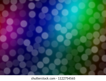 Dark Multicolor, Rainbow vector blurred and colored bokeh template. A completely new color illustration in a bokeh style. A completely new design for your business.