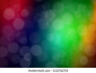 Dark Multicolor, Rainbow vector blurred background. A completely new color illustration in a bokeh style. The template can be used for your brand book.