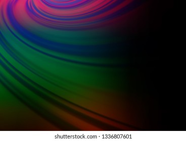 Dark Multicolor, Rainbow vector blurred bright template. Modern geometrical abstract illustration with gradient. The template for backgrounds of cell phones.
