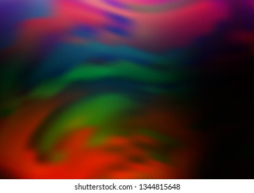 Dark Multicolor, Rainbow vector blurred shine abstract background. Colorful illustration in abstract style with gradient. The template for backgrounds of cell phones.