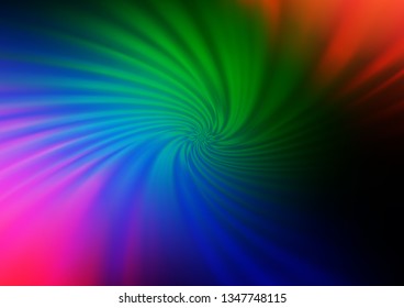 Dark Multicolor, Rainbow vector blurred shine abstract pattern. A completely new color illustration in a bokeh style. The template for backgrounds of cell phones.