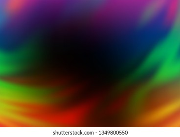Dark Multicolor, Rainbow vector blurred bright pattern. A vague abstract illustration with gradient. The background for your creative designs.