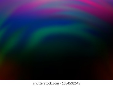 Dark Multicolor, Rainbow vector blurred bright background. Glitter abstract illustration with an elegant design. The best blurred design for your business.