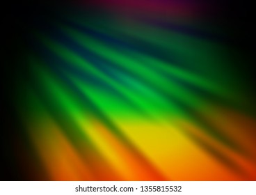 Dark Multicolor, Rainbow vector blurred bright pattern. Colorful illustration in blurry style with gradient. The template for backgrounds of cell phones.
