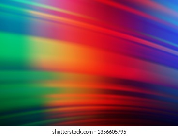 Dark Multicolor, Rainbow vector blurred and colored background. Creative illustration in halftone style with gradient. Brand new design for your business.