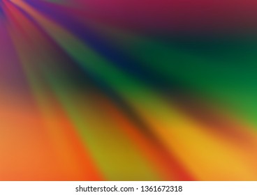 Dark Multicolor, Rainbow vector blurred shine abstract pattern. Colorful illustration in abstract style with gradient. The template for backgrounds of cell phones.