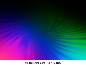 Dark Multicolor, Rainbow vector blurred shine abstract background. Colorful illustration in abstract style with gradient. The elegant pattern for brand book.