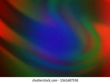 Dark Multicolor, Rainbow vector blurred bright template. Modern geometrical abstract illustration with gradient. Brand new style for your business design.