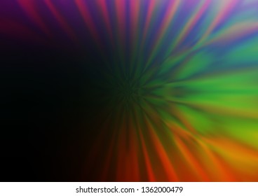 Dark Multicolor, Rainbow vector blurred shine abstract background. Creative illustration in halftone style with gradient. A new texture for your design.