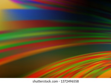 Dark Multicolor, Rainbow vector blurred bright template. Colorful abstract illustration with gradient. A completely new template for your design.