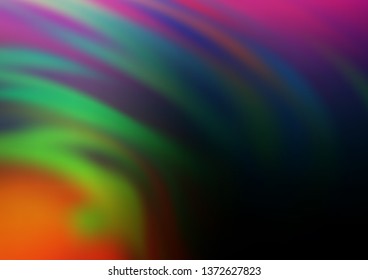 Dark Multicolor, Rainbow vector blurred bright background. A completely new color illustration in a bokeh style. The background for your creative designs.