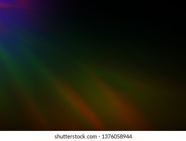 Dark Multicolor, Rainbow vector blurred and colored background. Modern geometrical abstract illustration with gradient. Brand new style for your business design.